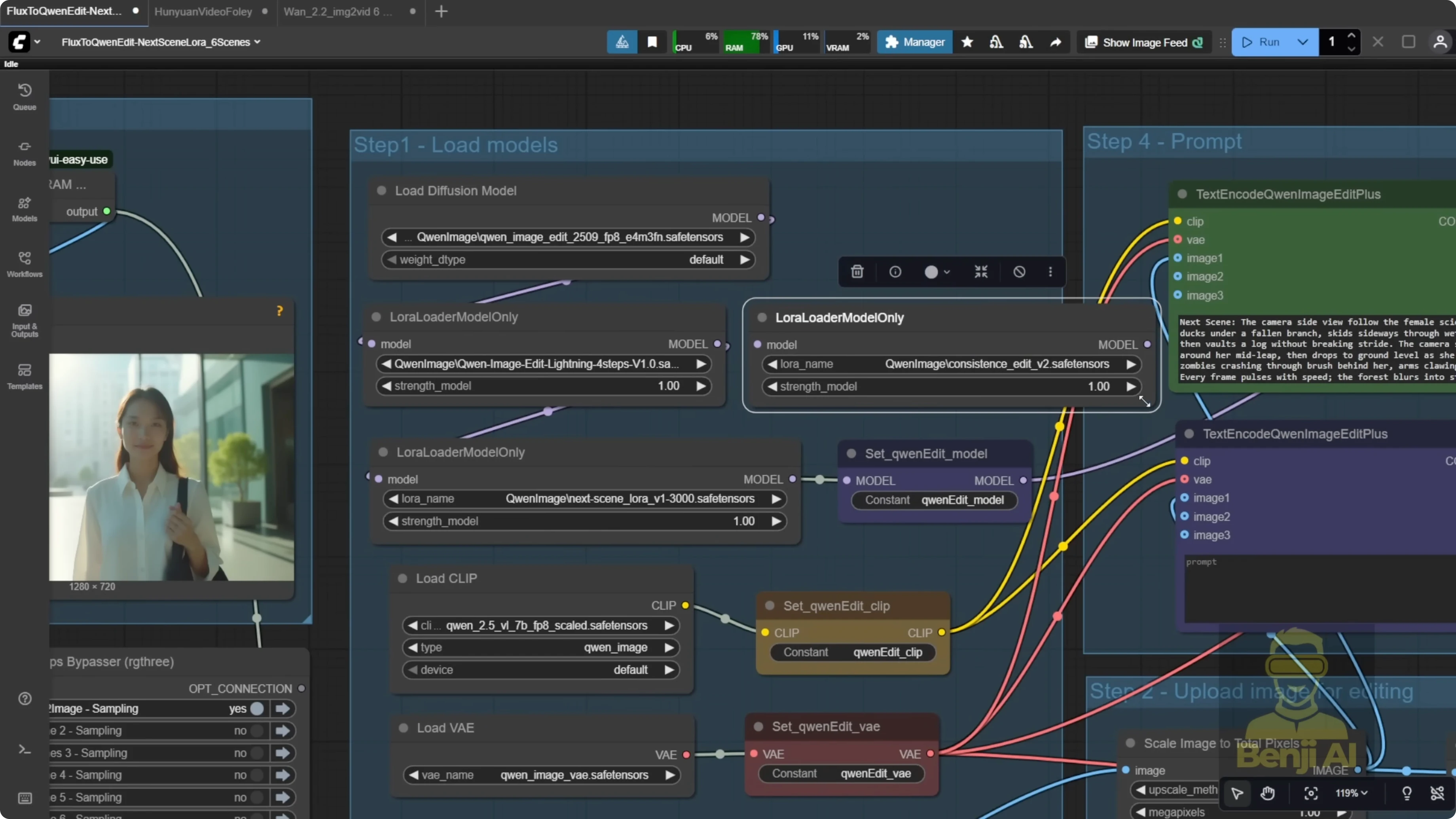 Screenshot from How Qwen Image Edit & Wan 2.2 Enhance AI Video Scenes? at 421s