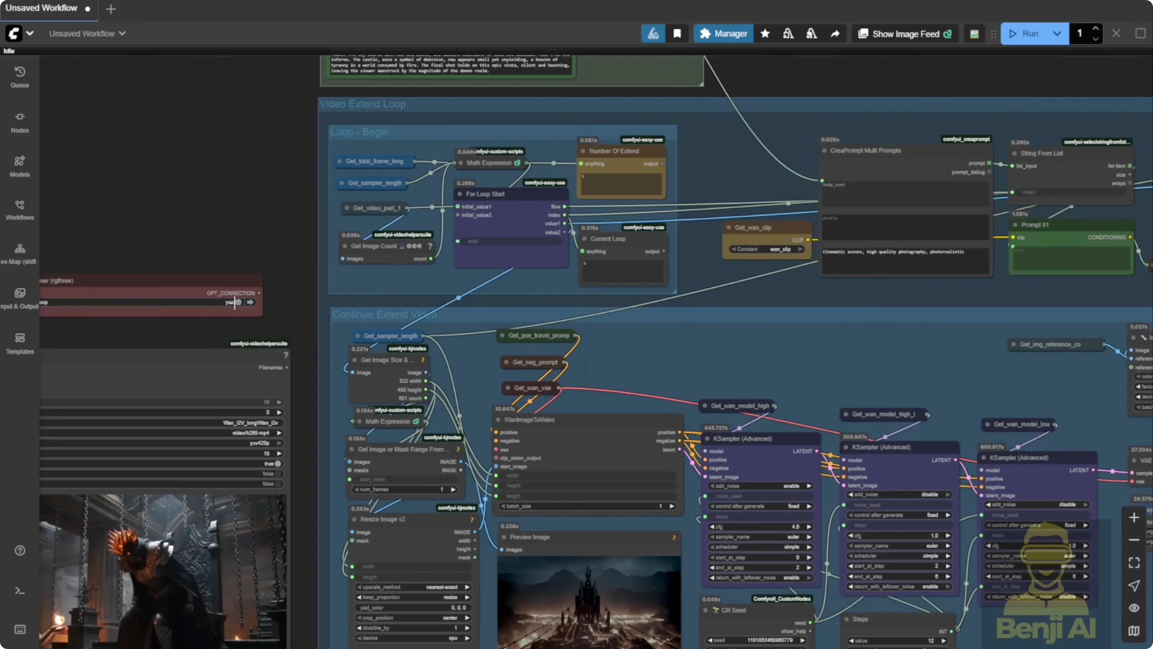 Screenshot from How Wan 2.2 Img2Vid Creates Smooth Long Videos Using Looping? at 573s