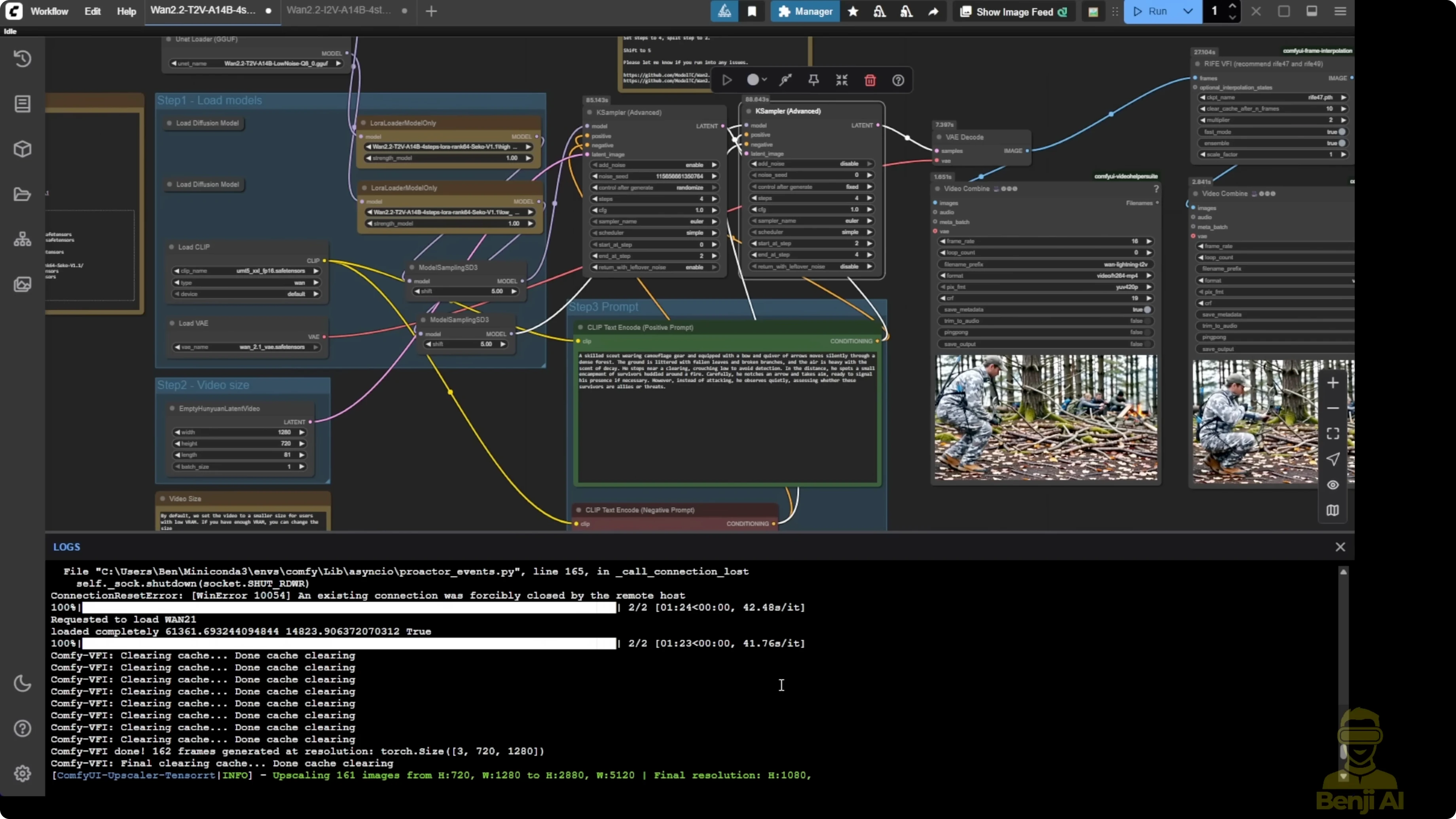 Screenshot from Wan 2.2 Lightning LoRA: Fast Image2Video & Text2Video Generation at 417s
