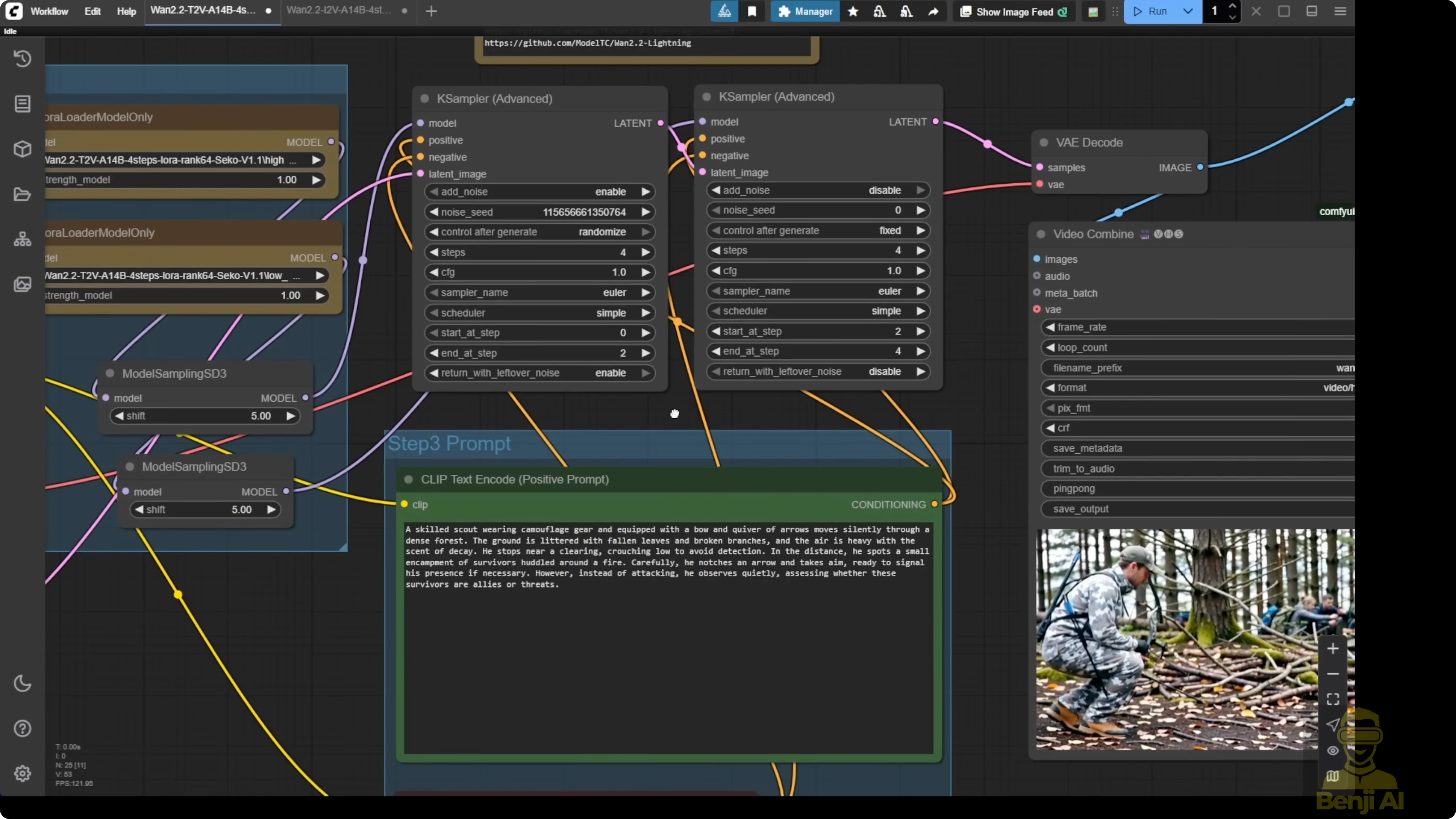 Screenshot from Wan 2.2 Lightning LoRA: Fast Image2Video & Text2Video Generation at 609s